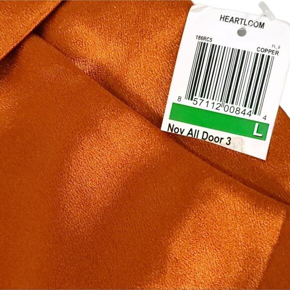 Heartloom Satin Wide Leg Pants Tie Waist - Picture 12 of 13